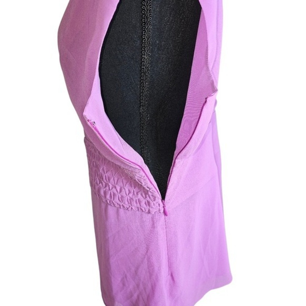 Banana Republic Size 12 V-neck Rushed, pleated Blouse Bright Lavender - Picture 4 of 12